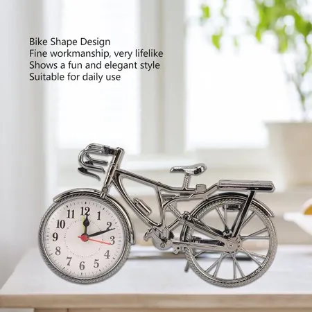 Decorative Table Clock Vintage Bike Clock, Mini Bike Model Alarm Clock,Lifelike Dec[3075]