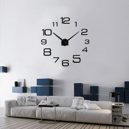 decorative wall clock garage decor clocks for bedroom wall Creative Digital DIY Wall Clock Mirror Home Decoration cute clock dorm decorations extra large digital wall clock