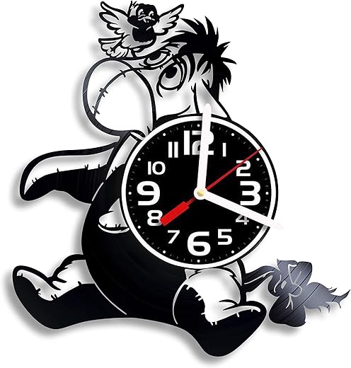 Decor Clock Compatible with The Many Adventures of Winnie The Pooh Vinyl Wall Clock, Clock with The Image of a Fairy Tale, Art, Clock for Children's Room, Gift for Any Occasion