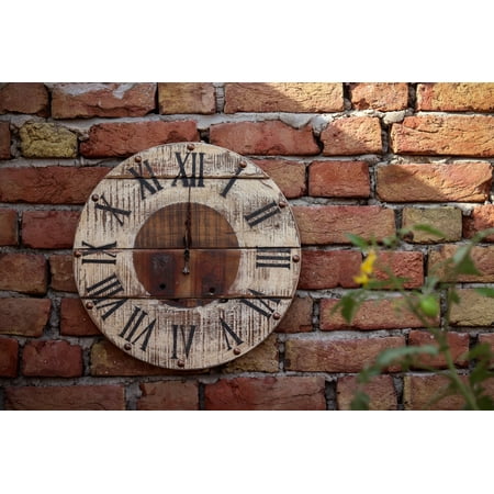 De Kulture Works Handcrafted Recycled Teak Wood Roman Vintage Wall Clock Collectible Timepieces, 41 CMS Diameter