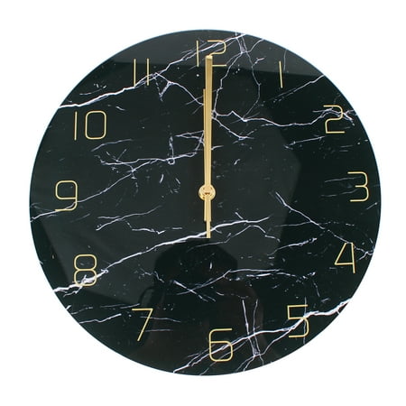 DENEST 12Round Ultra-thin Tempered Glass Wall Clock Creative Modern Wall-mounted Clock