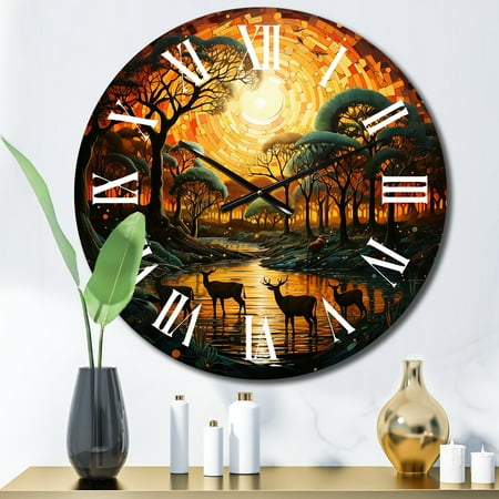 Designart African Savannah Euphony VI African Oversized Wall Clock