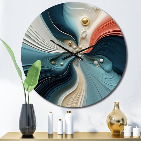 DESIGN ART Designart Spiral Miracle Of Cosmic Delight Abstract Spirals Oversized Wall Clock 16 In. Wide x 16 In. High