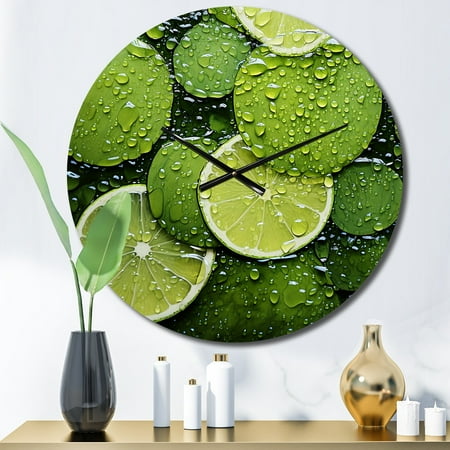 Designart Fruit Refreshing Cucumber painting Food & Beverage Oversized Wall Clock