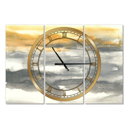 Designart 'Gold Glamour Direction II' Modern wall clock