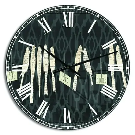 Designart Oversized Green Analog Round Country French Modern Wall Clocks, CLM31173-C23