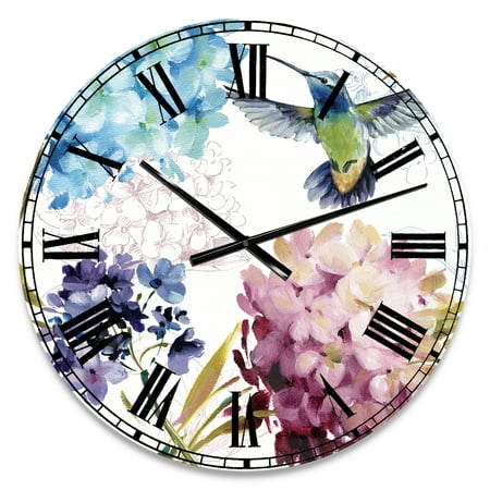 Designart Oversized Multicolor Analog Round Farmhouse Modern Wall Clocks, CLM31077-C23