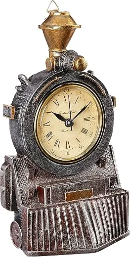 Design Toscano All Aboard Locomotive Train Steampunk Decor Wall Clock, 9 Inch, Multicolored