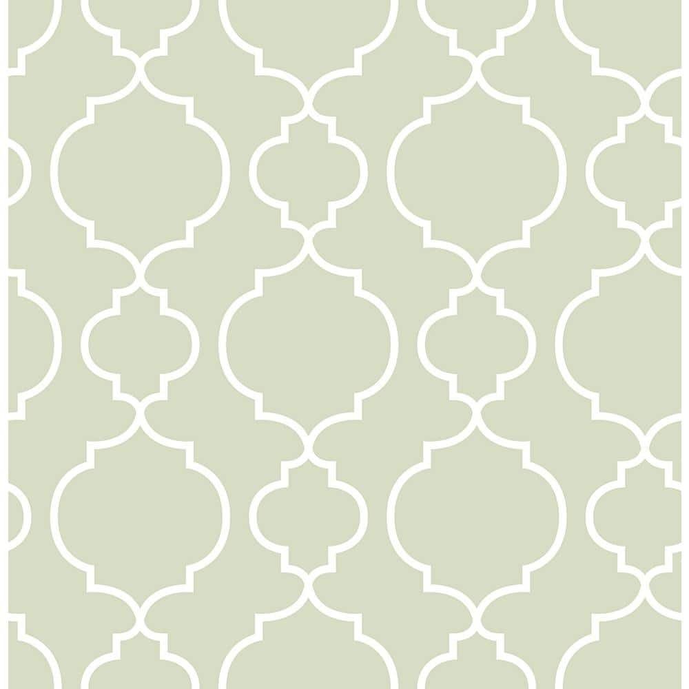 Desiree Sage Quatrefoil Sage Wallpaper Sample