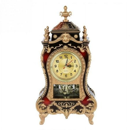 Desk Alarm Clock Vintage Clock Classical Royalty Sitting Room TV Cabinet Desk Imperial Furnishing Creative Sit Pendulum Clock