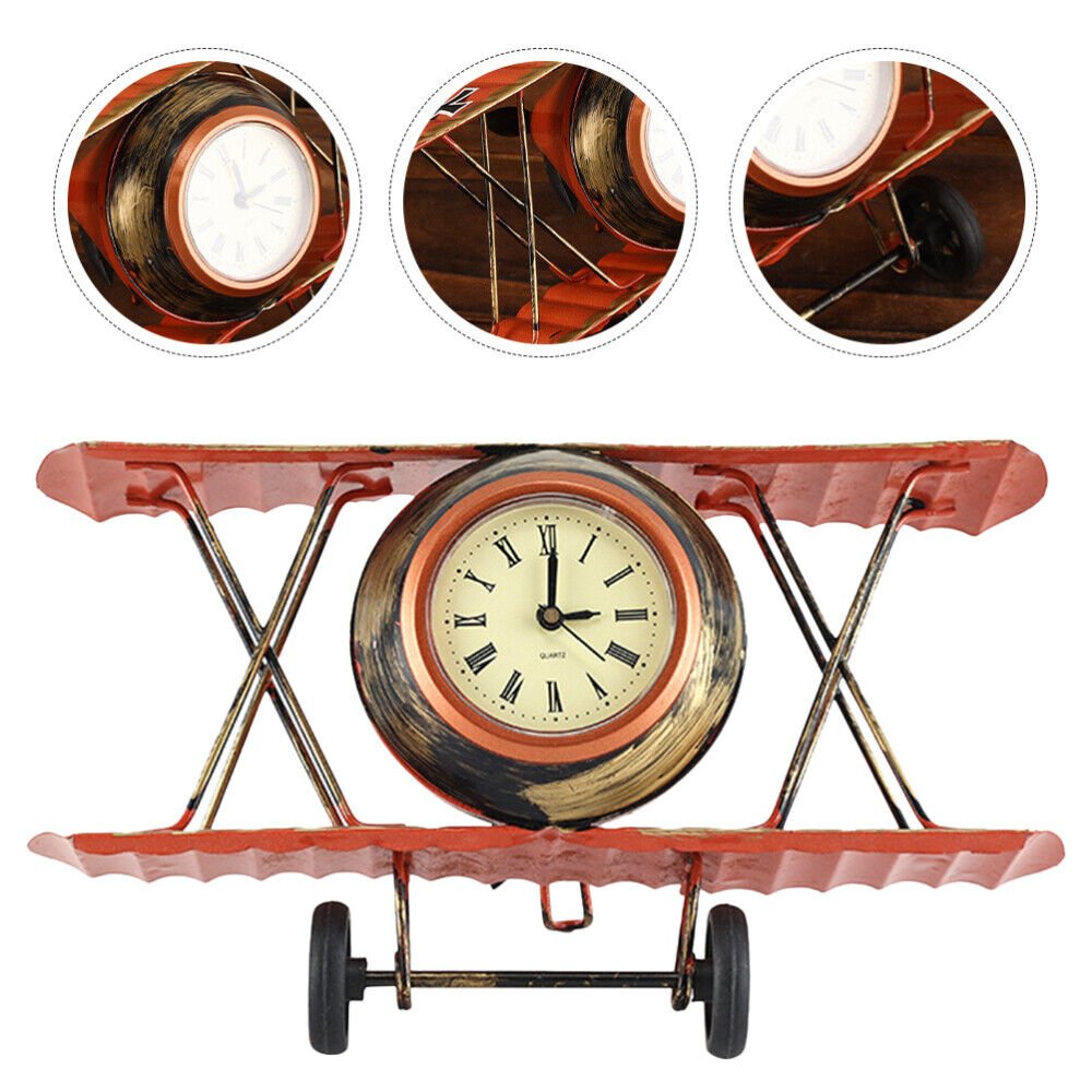 Desktop Decoration Airplane Clock Table Clock Retro Clock Clock