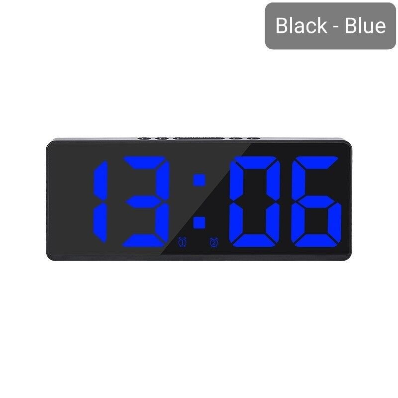 Desktop Table Clock Digital Alarm Clock Watch with Snooze Night Mode Black White