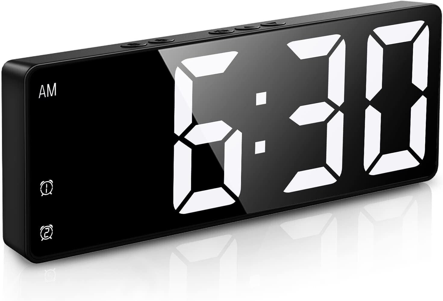 Digital Alarm Clock, [Newest] LED Alarm Clock, Large Display Desk Clock with Tem