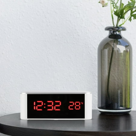 Digital Alarm Clock Precise 12/24 Hour Temperature Display Large Screen Smart LED Clock Bedside Digital Alarm Clock for Home,Blue