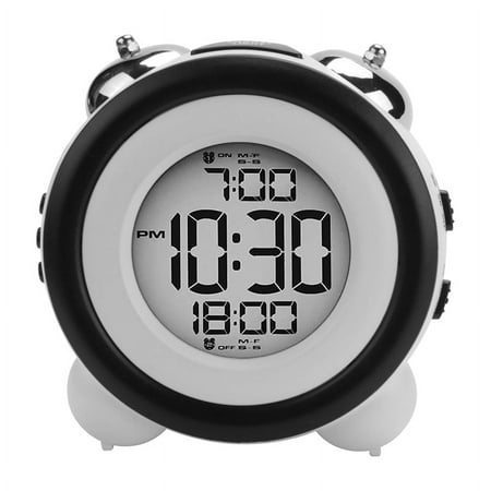 Digital Alarm Clock,Time Date Display Twin Very Loud for Heavy Sleepers Dual Alarm Blue Backlight for