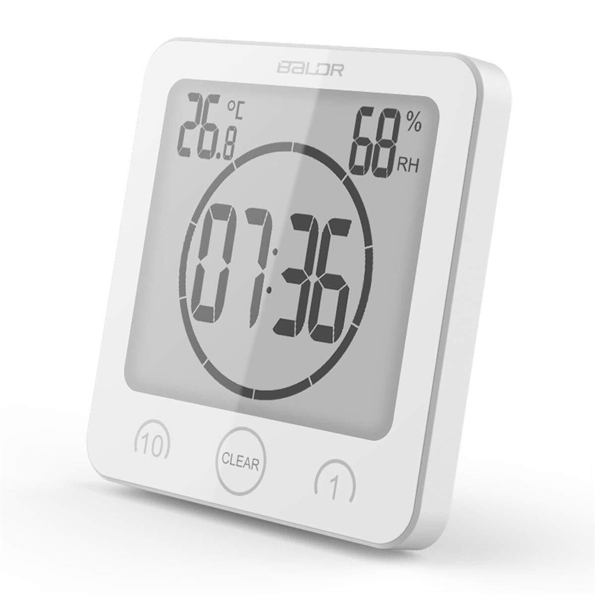 Digital Bathroom Shower Wall Clock Timer with Alarm, Waterproof for Water Spr...