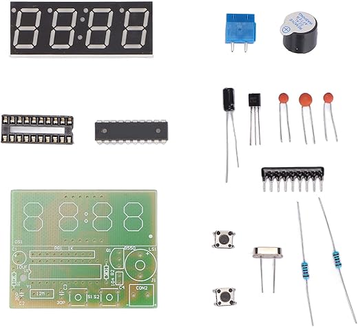 Digital Clock Kits 2 Way Alarm Clock 4 Digit Electronic Clock Set Electronic Soldering Clock Kits DIY Alarm Clock Kit