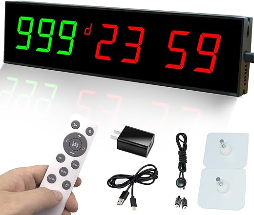 Digital Days Countdown Timer Clock,Retirement Countdown Calendar up to 999 Days,Count Timing Up Stopwatch,LED Wall Clock with Remote control for Wedding Birthday Event Sports Vacation Examination