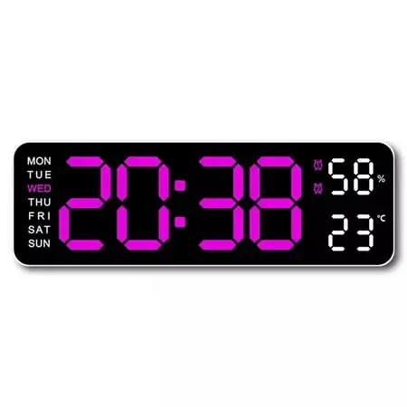 Digital LED Large Display Wall Desk Alarm Clock with Calendar Temperature Date