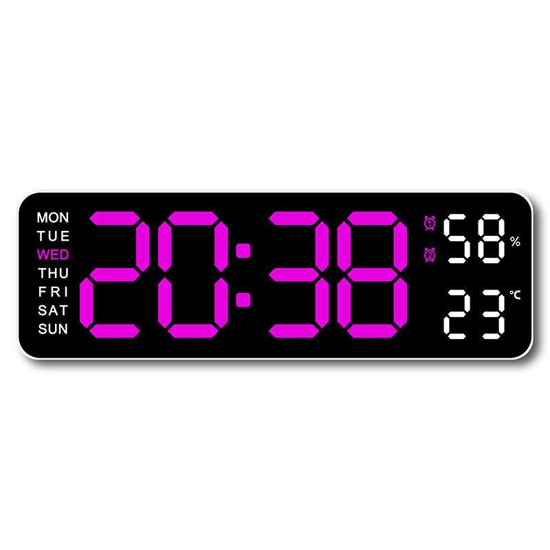 Digital LED Large Display Wall Desk Alarm Clock With Calendar Temperature Date