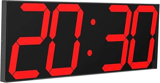 Digital LED Wall Clock, Oversize Wall Clock with 6” Numbers, Remote Control Count up/Countdown Timer Clock, Auto Dimmer, Big Calendar and Thermometer(Red)