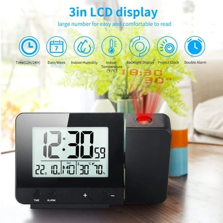 Digital Projection Alarm Clock Dimmable Alarm Clock With Indoor Temperature Hygrome[2002]