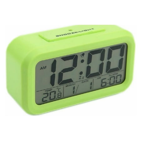 Digital Snooze LED Alarm Clock Green