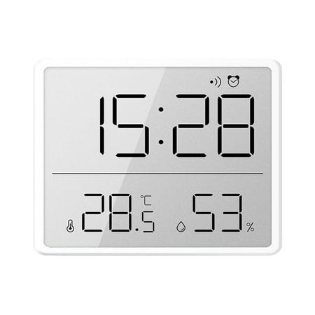 Digital Wall Clock Large Display, Date & Temperature Humidity Sensing Perfect for Home and Office Use Battery Operated