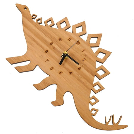 Dinosaur Wall Clock Decor Wooden Wall Clock Modern Wall Clock Clocks for Kids Wall Hanging Dinosaur Clock