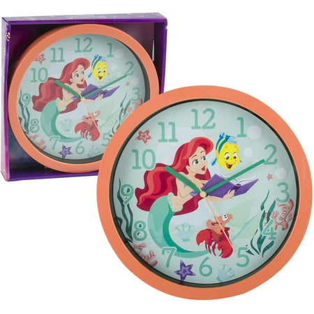 Disney Princess Ariel Wall Clock- 10 - Little Mermaid Ariel Wall Clock for Kids Room Decor