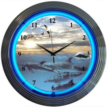 DOLPHINS NEON CLOCK – 8DOLPH