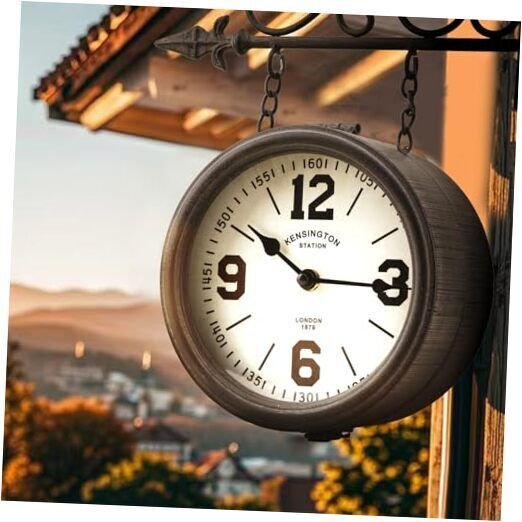 Double Face Clock Iron London Clock Antique Double- Sided Clock Wrought Iron