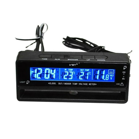 Double Side Adhesive Thermometer outside Vehicle Voltage Electronic Clock