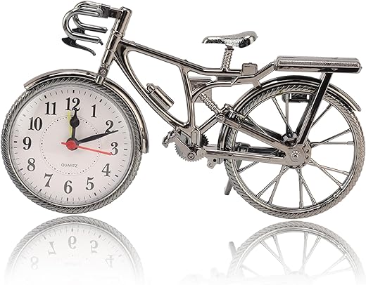 Dpofirs Vintage Clock, Desk Clock Vintage Table Clock, Mini Motorcycle Model Alarm Clock, Desk Shelf Clock Bike Desk Clock for Kids Birthday Gift