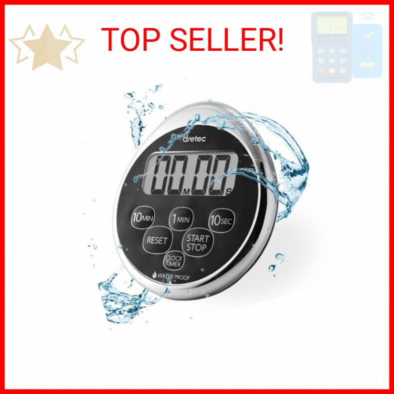 dretec Digital Timer Water Proof Shower Timer Shower Clock Bathroom Kitchen Time
