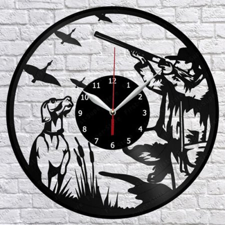 Duck Hunting 3D Vinyl Wall Clock,Vinyl Record Clock Wall Art Unique Bedroom kitchen kid Room Decorations Handmade Gift