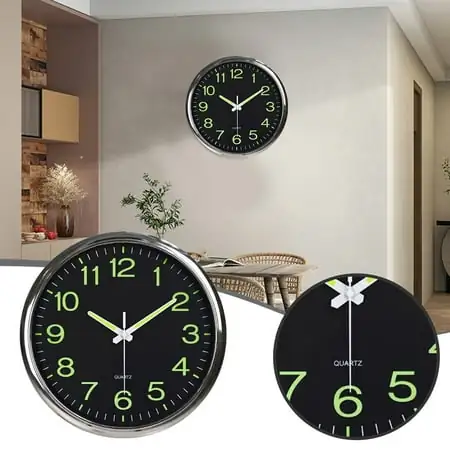 DYWADE Home Appliance 12 Inch Luminous Silent Non Ticking Night Glow In The Dark Quartz Wall Clock Oval Crock Pot With Timer