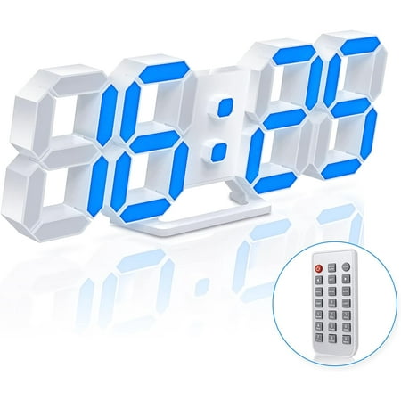 EDUP 3D LED Desk Alarm Clock Night Light 7 Colors 9.7 with Remote Control, Digital Alarm Clock Adjustable Brightness Timer 12/24 Hr Time/Date/Temperature for Kid Bedroom/ Kitchen/Office