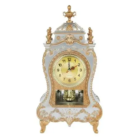 Elegant Decorative Grandfather Clock European Vintage Style Modern Mantel Clock for Shelf Table Top Desk Buffet Countertop Retro Antique Home Decoration Fireplace Shelf Desktop Countertop