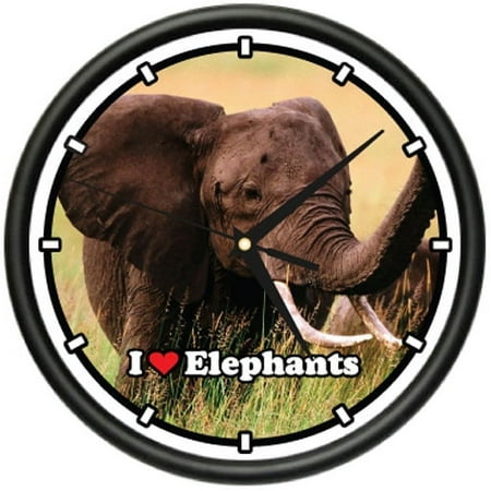 ELEPHANT Wall Clock elephants animal zoo african gift