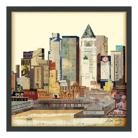 Empire Art Direct Empire Art New York City Skyline Alex Zeng's dimensional collage, under glass & a black shadow box frame