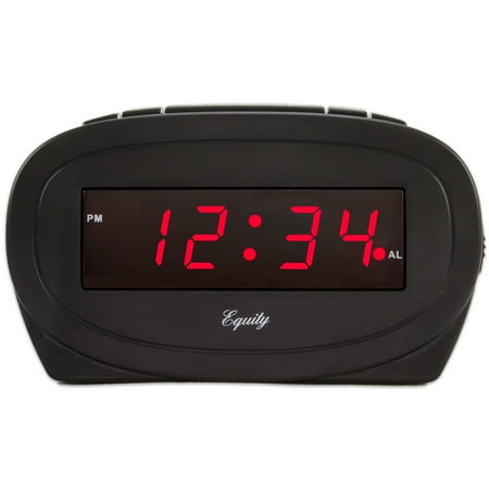 Equity 30228 Digital 0.60-inch Red LED Corded Electric Black Alarm Clock