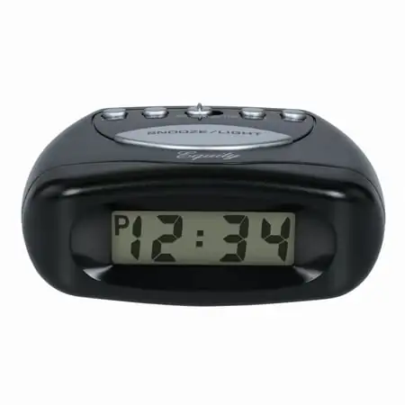 Equity 31003 Small Black Battery-Powered LCD Digital Alarm Clock