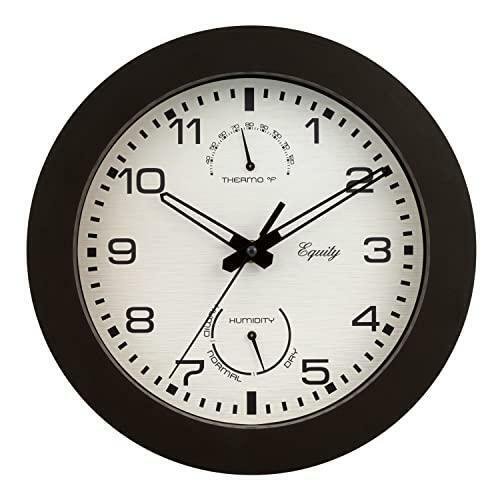 Equity by La Crosse 29005 10 Inch Indoor/Outdoor Waylon Quartz Wall Clock