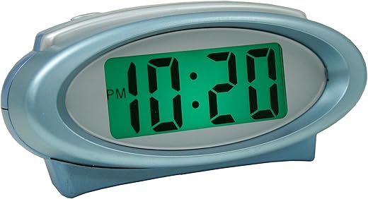 Equity by La Crosse Super Glow Backlight 30330 Digital Alarm Clock with Night Vision Technology, Blue, 4.75