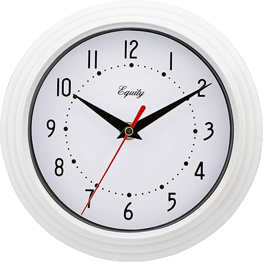 Equity by La Crosse White 8 Inch Basics Quartz Analog Clock