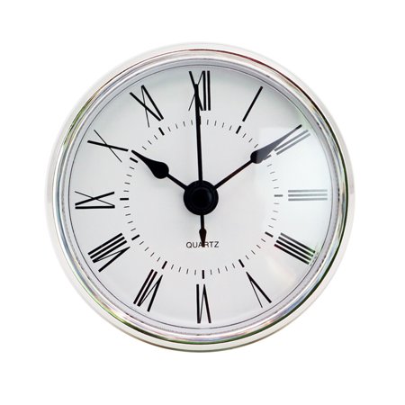 EUBUY Quartz Clock Silent Without Ticks Battery Powered Diameter 70mm for Office Living Room Bedroom Hotel Silver