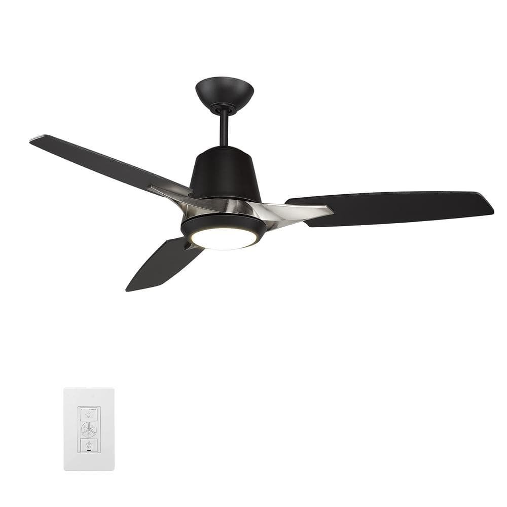 Exton 52 in. Integrated LED Indoor Black Smart Ceiling Fan with Light...