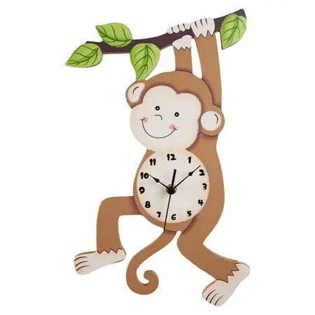 Fantasy Fields Sunny Safari Monkey Wall Clock, Brown