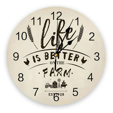 Farm Retro Cow Chicken Pig Barn Wall Clocks Silent Home Cafe Office Wall r Clocks for Kitchen Large Wall Clocks